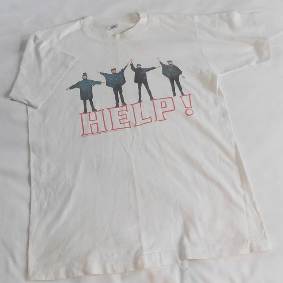 Vintage HELP! Beatles White T-Shirt - Picture 5 of 5